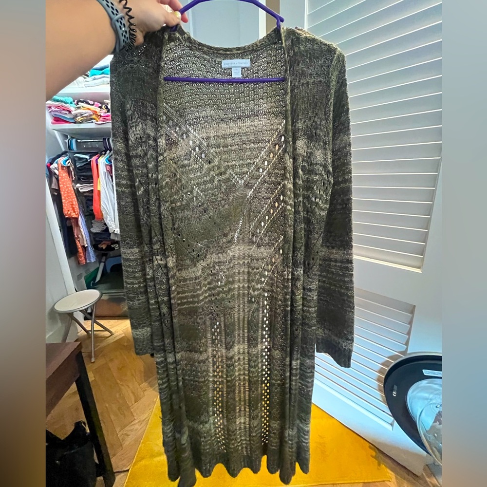 New York & Company green cardigan